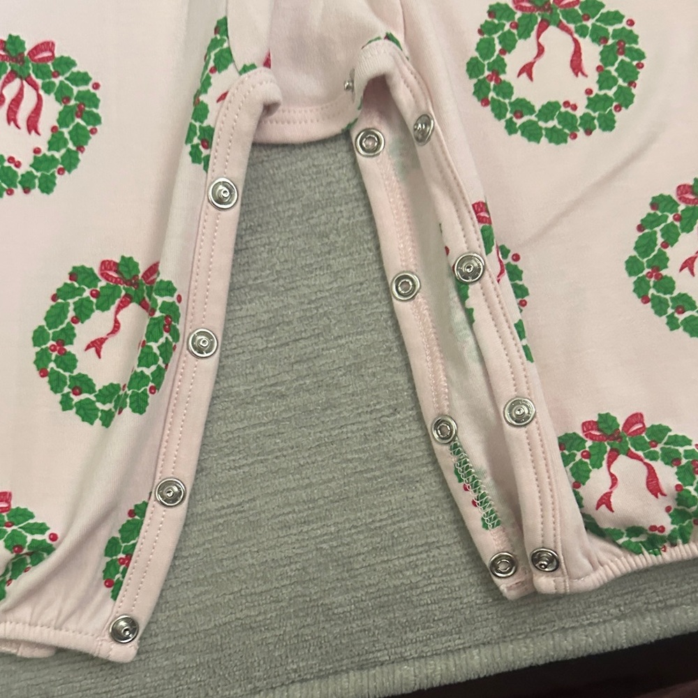 The Beaufort Bonnet Company Pink Wreath Print Kids Footie - Picture 3 of 4